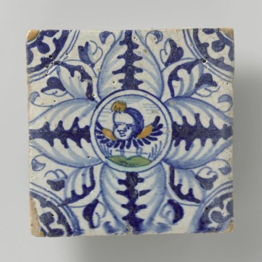 Tile with an angel's head