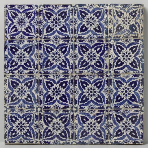 Field of sixteen tiles with rosettes