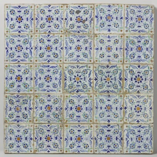 Field of sixteen tiles with rosettes