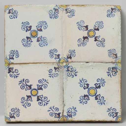 Field of four tiles with leaves and volutes