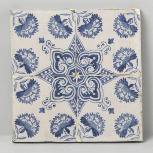 Field of four tiles forming a star