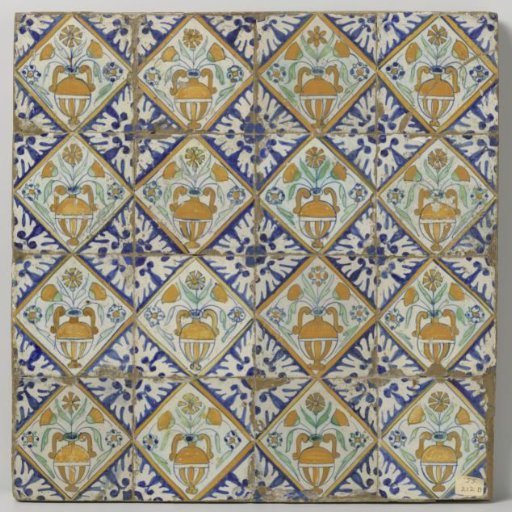 Field of Sixteen Tiles with Flower Pots