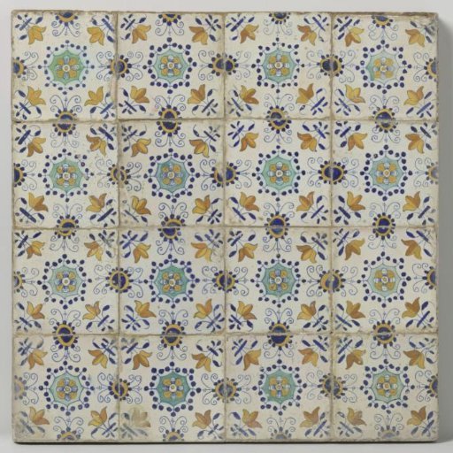 Field of sixteen tiles with rosettes