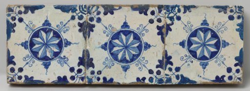 Field of three tiles with eight-pointed stars