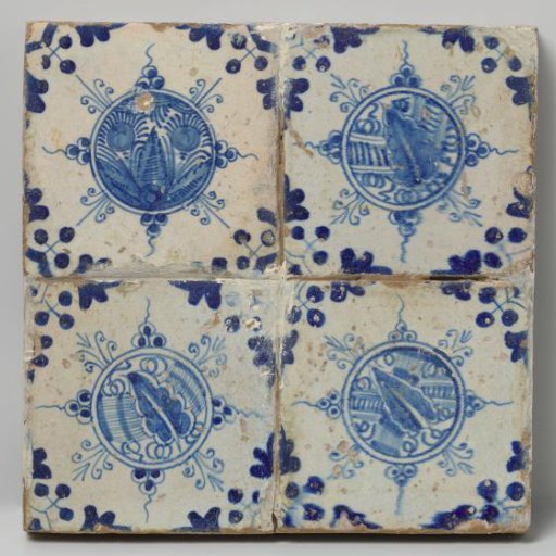 Field of four tiles with Chinese symbols