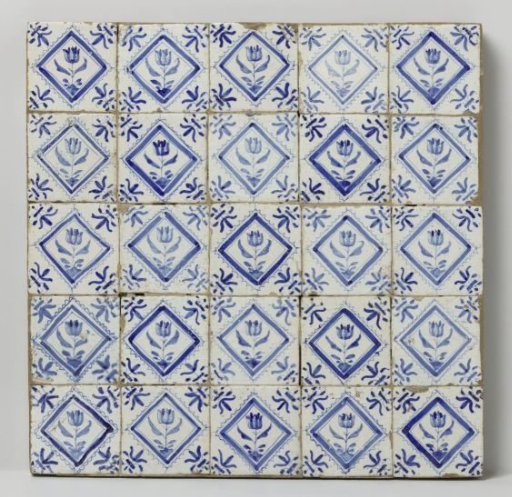 Field of twenty-five tiles with tulips