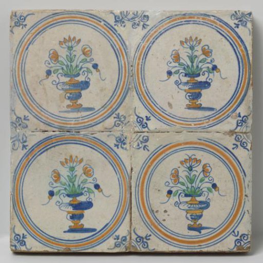 Field of Four Tiles with Flower Pots