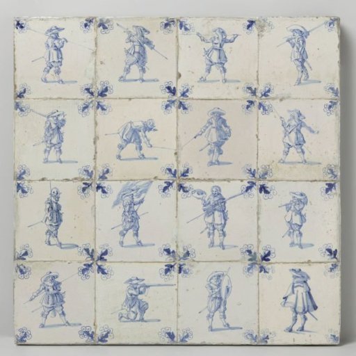 Field of sixteen tiles with soldiers