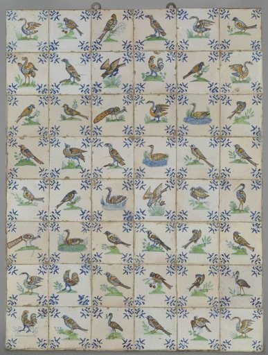 Field of Forty-Eight Tiles with Birds