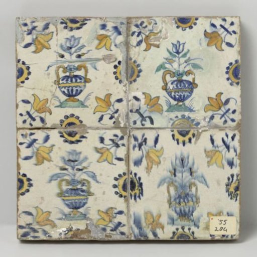 Field of Four Tiles with Flower Pots