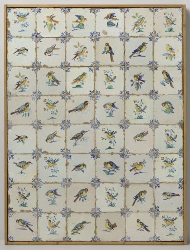 Field of forty-eight tiles with birds