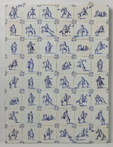 Field of forty-eight tiles with horsemen