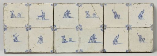 A Field of Twelve Tiles with People and Their Trades