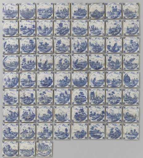 Field of Seventy-Six Tiles with Landscapes