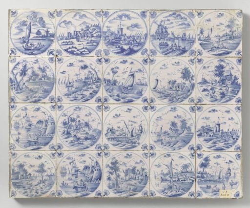 A Field of Twenty Tiles with Landscapes