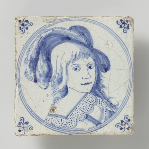 Tile with portrait of William II, Prince of Orange