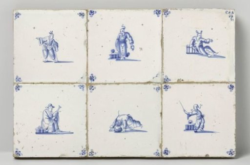 Panel of six tiles