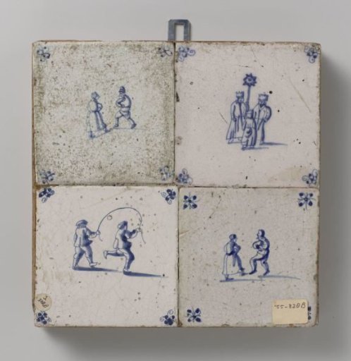 Field of four children's game tiles