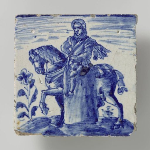 Tile with a horseman