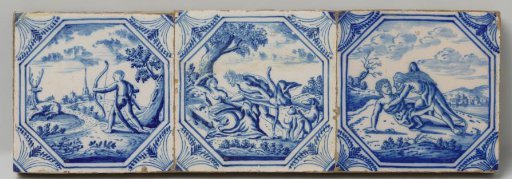 Field of three tiles with a mythological scene