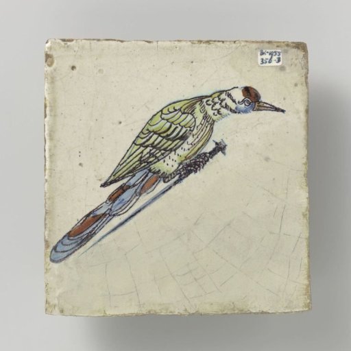 Tile with a bird