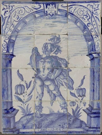 Tile panel with Marcus Valerius Corvus