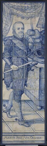 Tile tableau with portrait of Prince Maurice