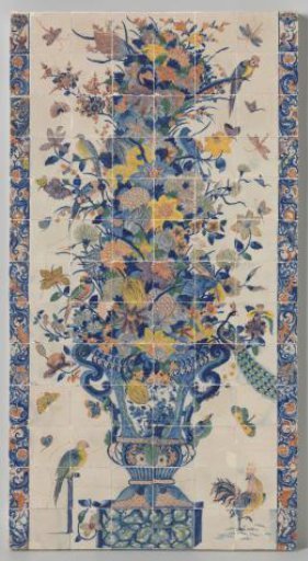 Tile panel with floral still life