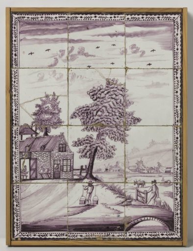 Tile panel with a farm in a landscape