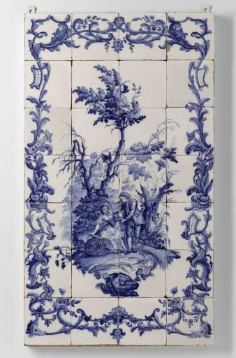 Three tile panels with the seasons Autumn, Summer and Spring