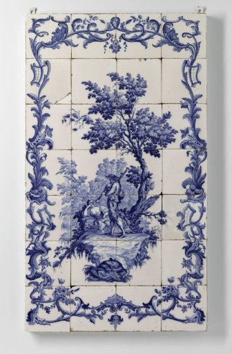 Three tile panels with the seasons Autumn, Summer and Spring