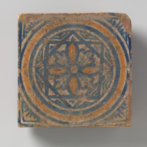Floor tile with a rosette