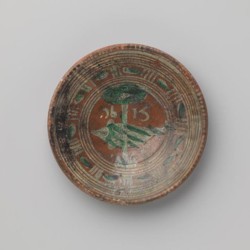 Plate of lead-glazed earthenware
