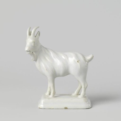 Ram or Goat on a Profiled Pedestal with Beveled Corners