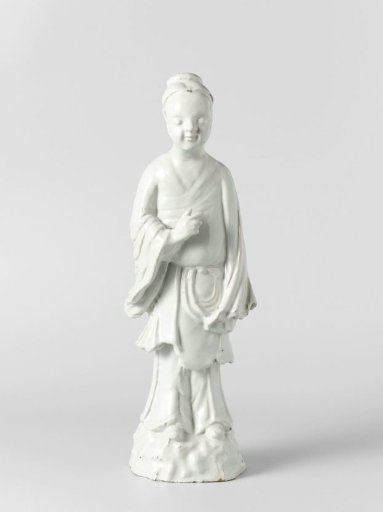 Chinese female figure, faience, undecorated