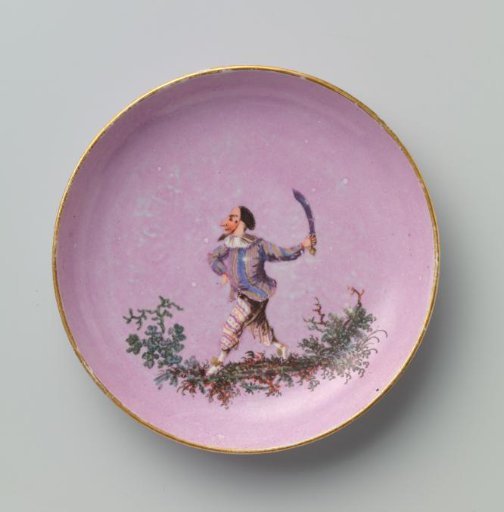 Dish of porcelain, with a rose-violet ground