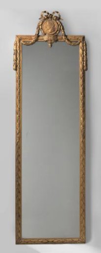Mirror with Gilded Oak and Linden Wood Frame