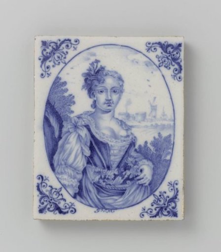 Decorative tile with a Portrait of a Woman