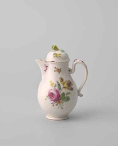 Milk jug with a bouquet and flower sprays