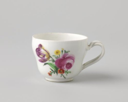 Cup with a bouquet and flower sprays