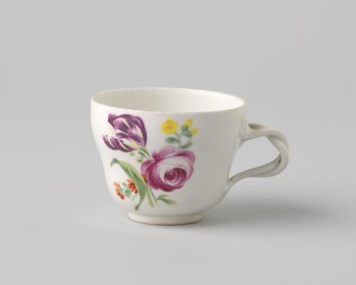 Cup with a bouquet and flower sprays