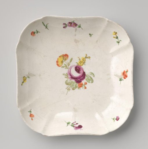 Dish with a bouquet and flower sprays