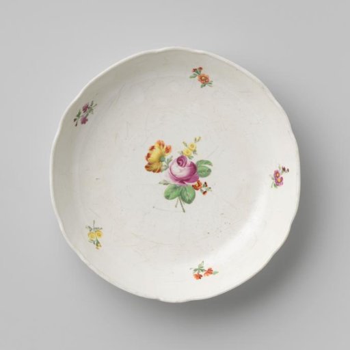 Dish with a bouquet and flower sprays