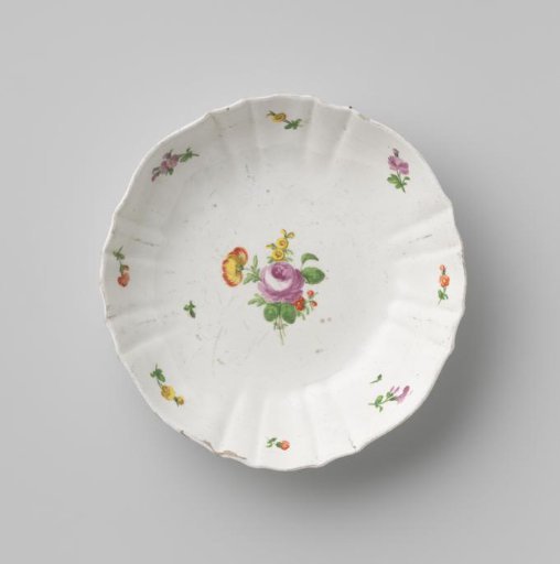 Dish with a bouquet and flower sprays
