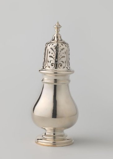 Sugar bowl, pear-shaped, with bell-shaped lid