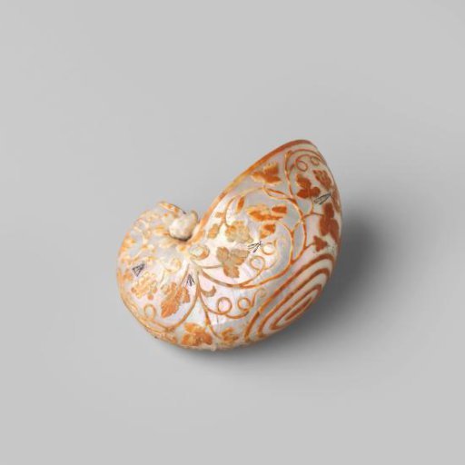 Nautilus shell with carved grapevines