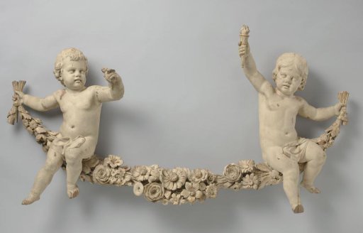 Putto with a torch in hand