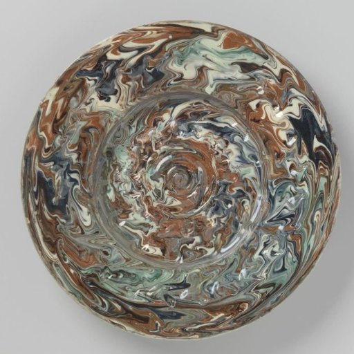 Plate of lead-glazed earthenware, with a sunken flat surface