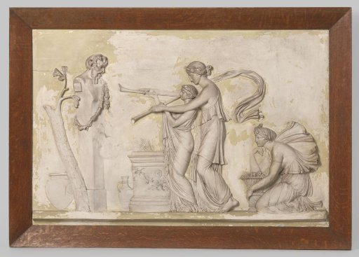 Gipsy Overdoor with Relief Depicting the Sacrifice to the God Pan. In an Oak Frame