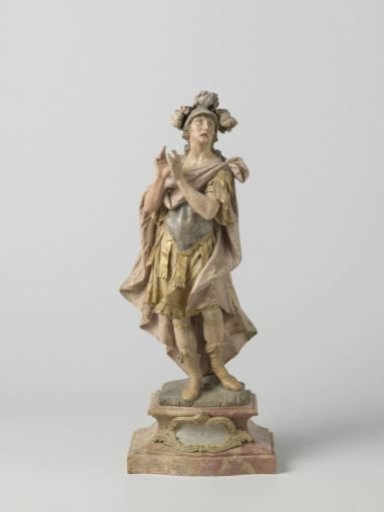 Saint figure in pseudo-Roman soldier's costume